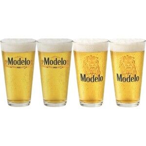 Modelo Beer Pint Glasses Signature House of Modelo Edition set of 4 16 oz